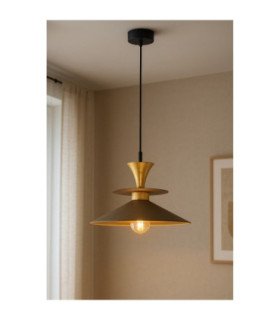 Della Dome Pendant Ceiling Light Brown Gold 1x E27-2