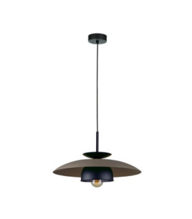 Zenya Dome Pendant Ceiling Light Brown Black 1x E27-1