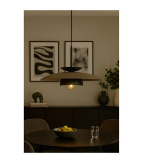 Zenya Dome Pendant Ceiling Light Brown Black 1x E27-2