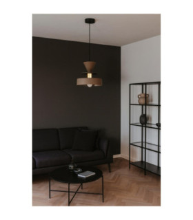 Valia Dome Pendant Ceiling Light Brown Gold 1x E27-2