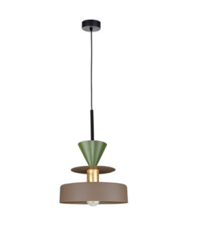 Valia Dome Pendant Ceiling Light Brown Green 1x E27-1