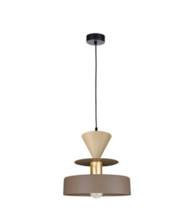Valia Dome Pendant Ceiling Light Brown Beige 1x E27-1