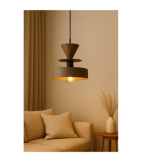 Valia Dome Pendant Ceiling Light Brown Black 1x E27-2