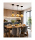 Auralis Dome Pendant Ceiling Light Black Gold Amber Glass Shade 1x E27-5