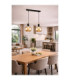 Auralis Bar Pendant Ceiling Light Black Gold Amber Glass Shade 2x E27-2
