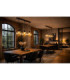 Auralis Bar Pendant Ceiling Light Black Gold Amber Glass Shade 3x E27-4