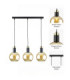 Auralis Bar Pendant Ceiling Light Black Gold Amber Glass Shade 3x E27-5
