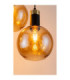 Auralis Bar Pendant Ceiling Light Black Gold Amber Glass Shade 3x E27-6