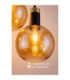 Auralis Bar Pendant Ceiling Light Black Gold Amber Glass Shade 3x E27-8