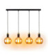 Auralis Bar Pendant Ceiling Light Black Gold Amber Glass Shade 4x E27-3