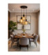 Auralis Cluster Pendant Ceiling Light Black Gold Amber Glass Shade 3x E27-2
