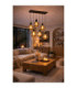 Auralis Cluster Pendant Ceiling Light Black Gold Amber Glass Shade 6x E27-4