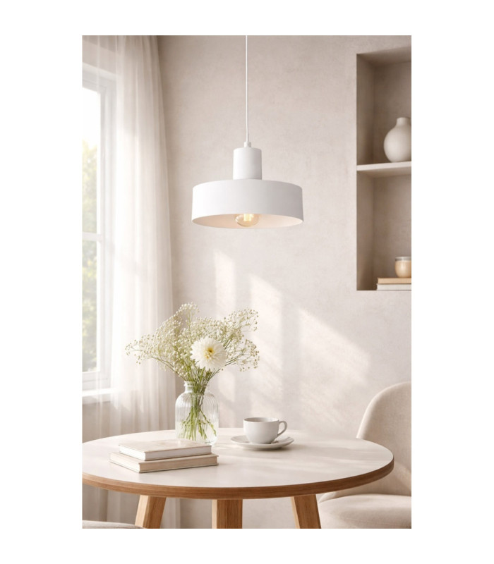 Velyo Dome Pendant Ceiling Light White 1x E27-3