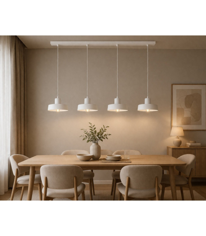 Velyo Bar Pendant Ceiling Light White 4x E27-4