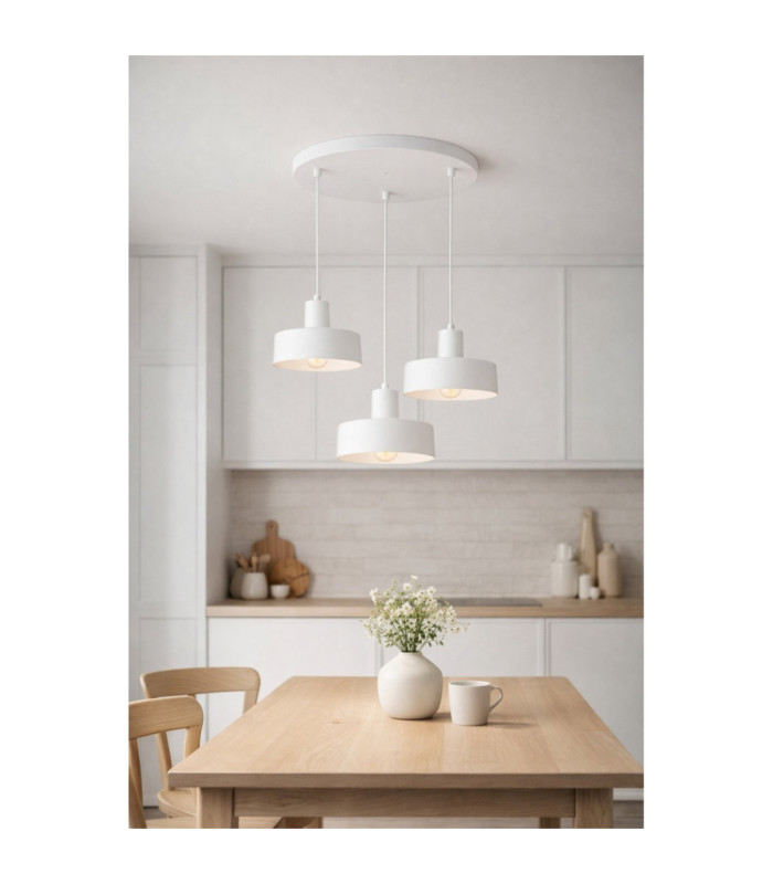 Velyo Cluster Pendant Ceiling Light White 3x E27-3