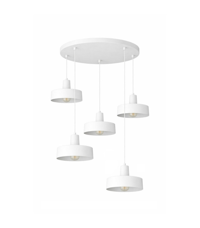 Velyo Cluster Pendant Ceiling Light White 5x E27-1