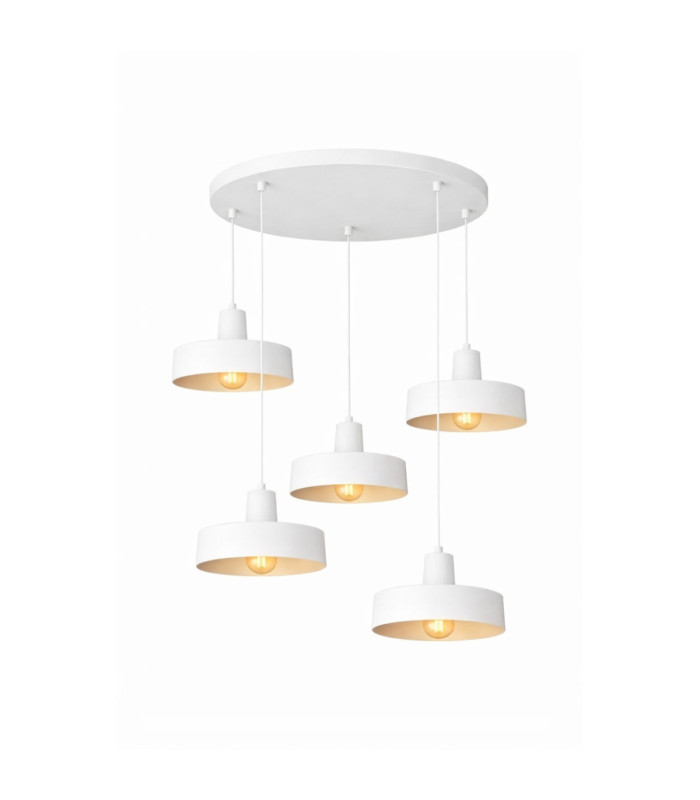 Velyo Cluster Pendant Ceiling Light White 5x E27-2