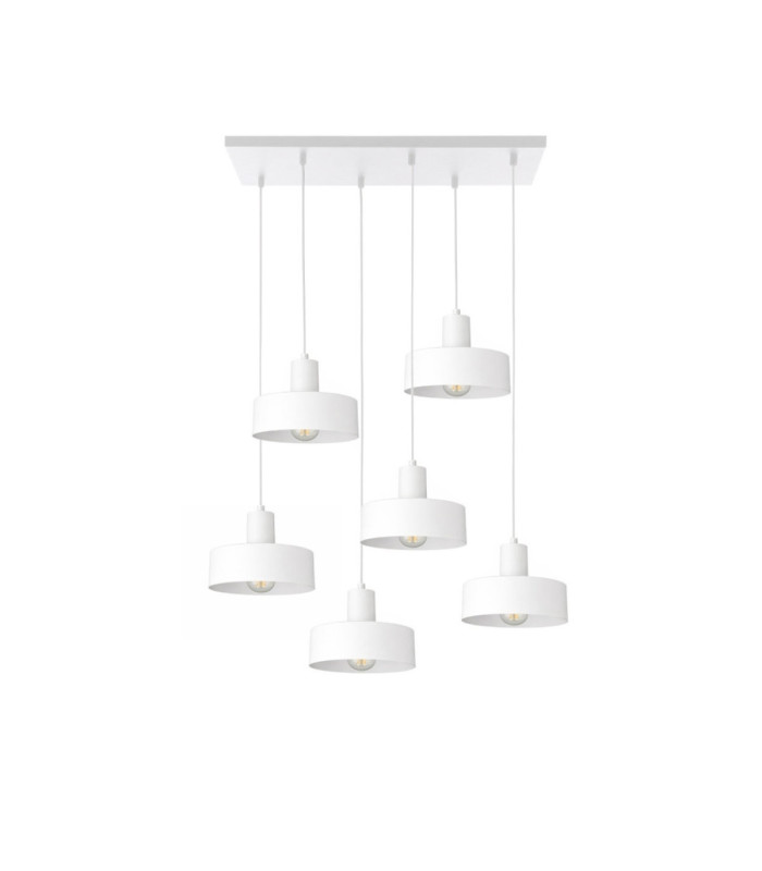 Velyo Cluster Pendant Ceiling Light White 6x E27-1