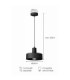 Velyo Dome Pendant Ceiling Light Black 1x E27-5