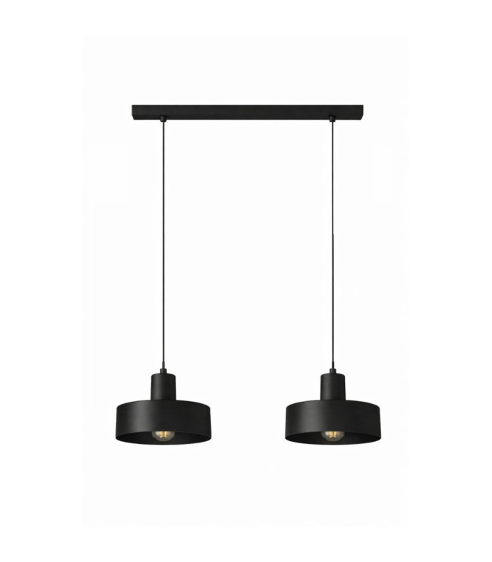 Velyo Bar Pendant Ceiling Light Black 2x E27-1