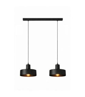Velyo Bar Pendant Ceiling Light Black 2x E27-2
