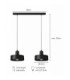 Velyo Bar Pendant Ceiling Light Black 2x E27-5