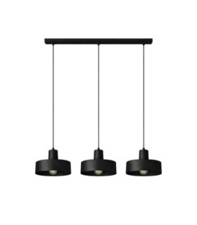 Velyo Bar Pendant Ceiling Light Black 3x E27-1