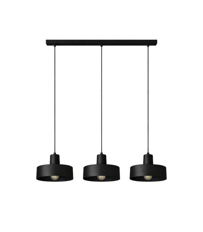 Velyo Bar Pendant Ceiling Light Black 3x E27-1