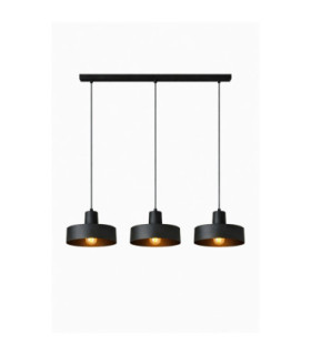 Velyo Bar Pendant Ceiling Light Black 3x E27-2