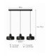Velyo Bar Pendant Ceiling Light Black 3x E27-5