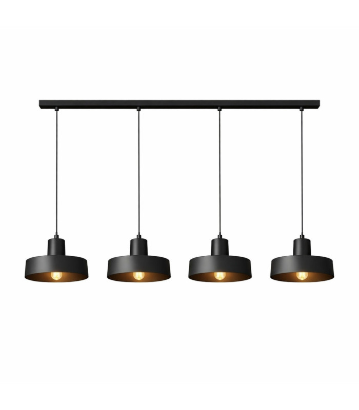 Velyo Bar Pendant Ceiling Light Black 4x E27-2