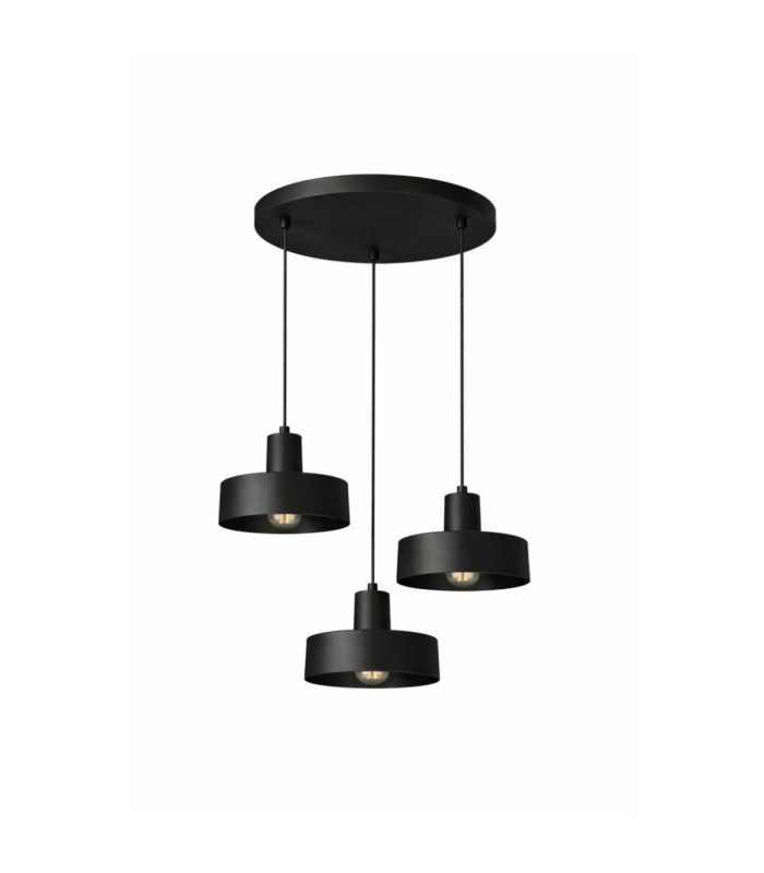 Velyo Cluster Pendant Ceiling Light Black 3x E27-1