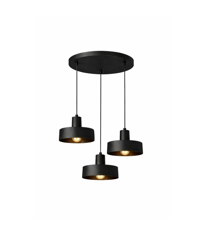 Velyo Cluster Pendant Ceiling Light Black 3x E27-2