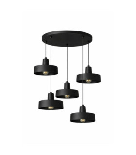 Velyo Cluster Pendant Ceiling Light Black 5x E27-1