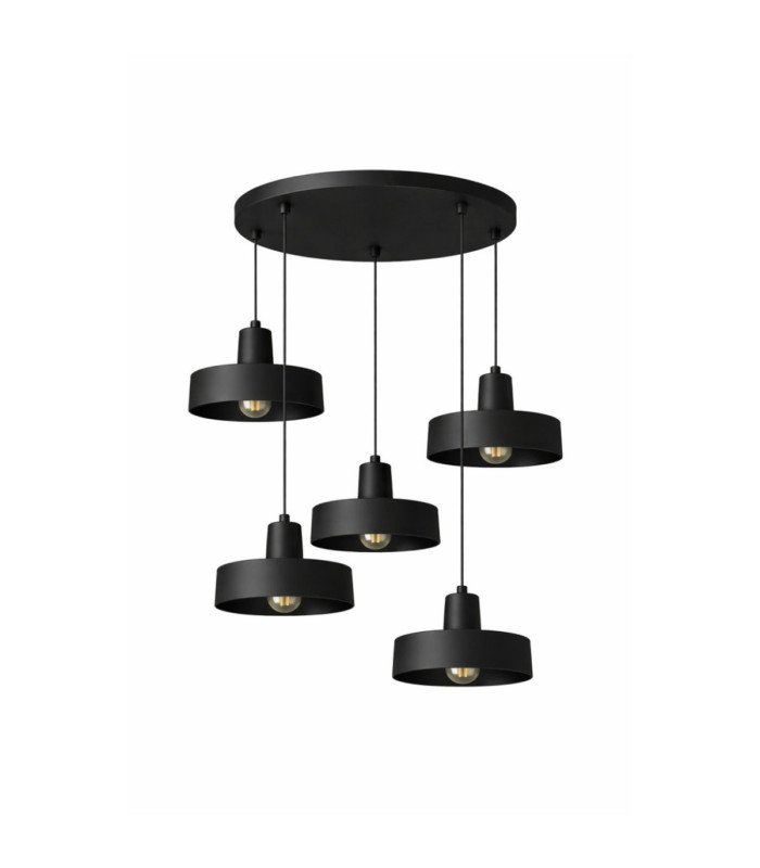 Velyo Cluster Pendant Ceiling Light Black 5x E27-1