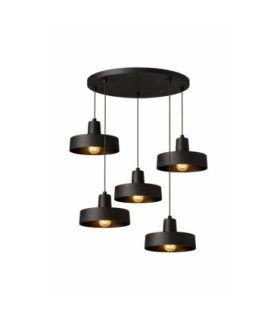 Velyo Cluster Pendant Ceiling Light Black 5x E27-2