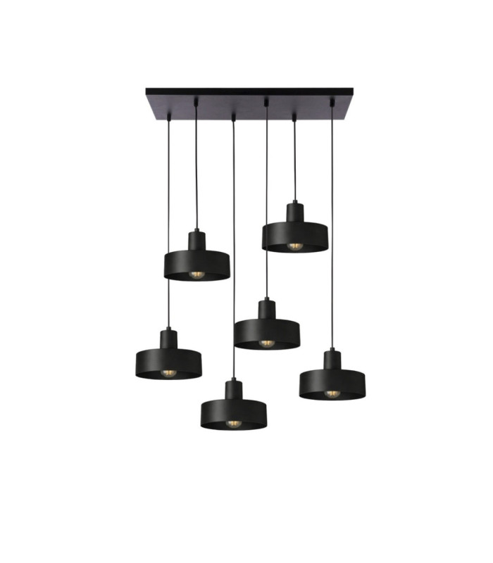 Velyo Cluster Pendant Ceiling Light Black 6x E27-1