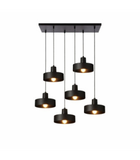 Velyo Cluster Pendant Ceiling Light Black 6x E27-2