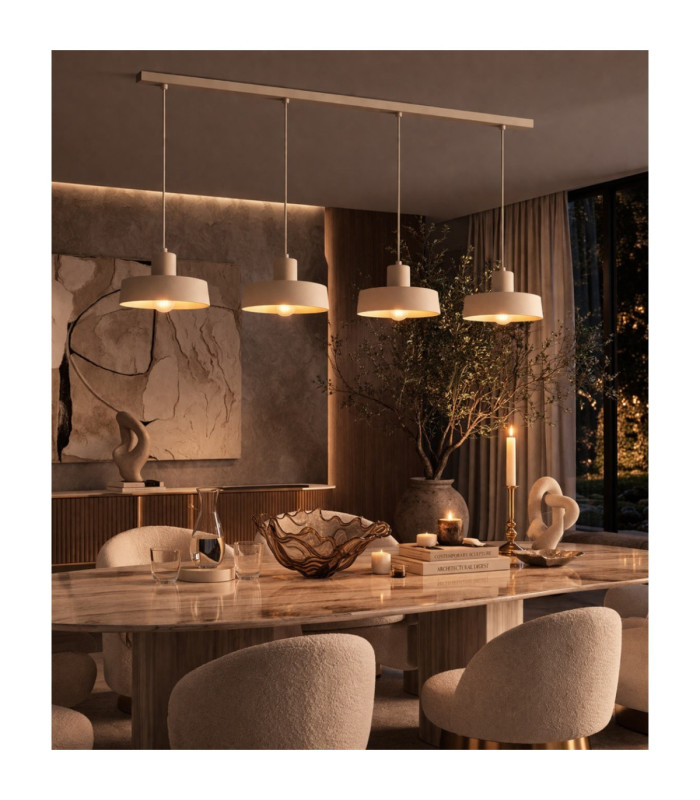 Velyo Bar Pendant Ceiling Light Beige 4x E27-3