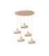 Velyo Cluster Pendant Ceiling Light Beige 5x E27-1