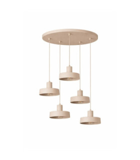 Velyo Cluster Pendant Ceiling Light Beige 5x E27-1