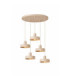 Velyo Cluster Pendant Ceiling Light Beige 5x E27-2