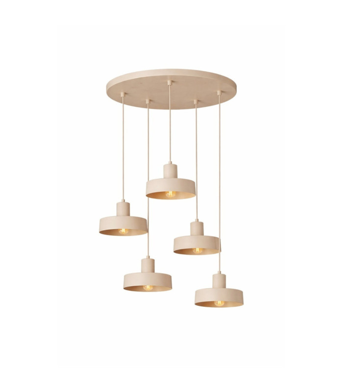 Velyo Cluster Pendant Ceiling Light Beige 5x E27-2