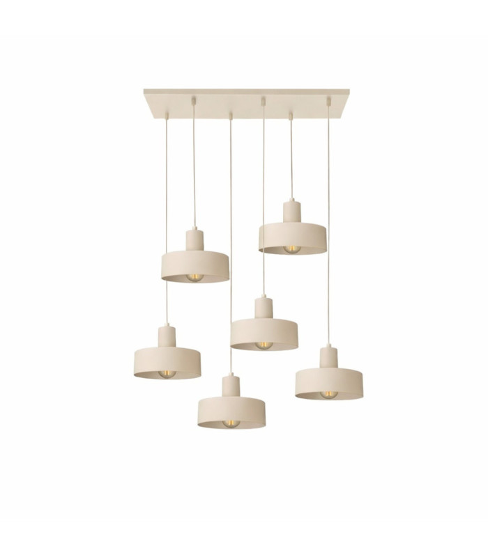 Velyo Cluster Pendant Ceiling Light Beige 6x E27-1