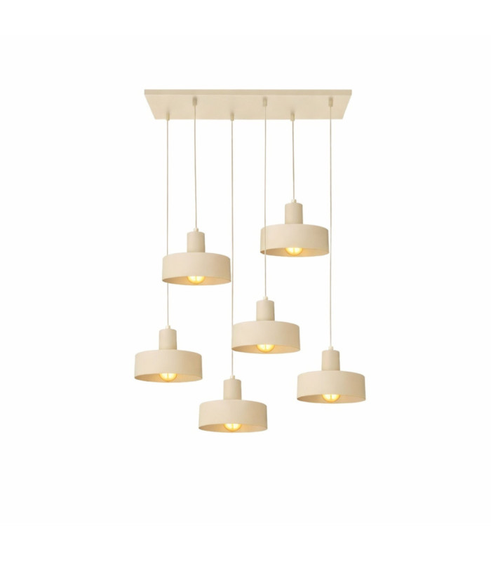 Velyo Cluster Pendant Ceiling Light Beige 6x E27-2