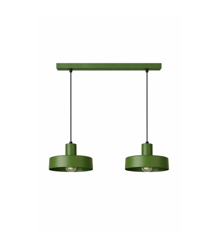 Velyo Bar Pendant Ceiling Light Green 2x E27-1