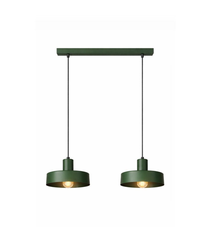 Velyo Bar Pendant Ceiling Light Green 2x E27-2