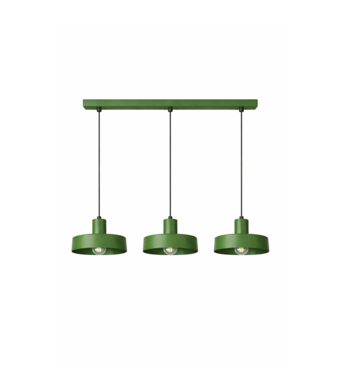 Velyo Bar Pendant Ceiling Light Green 3x E27-1