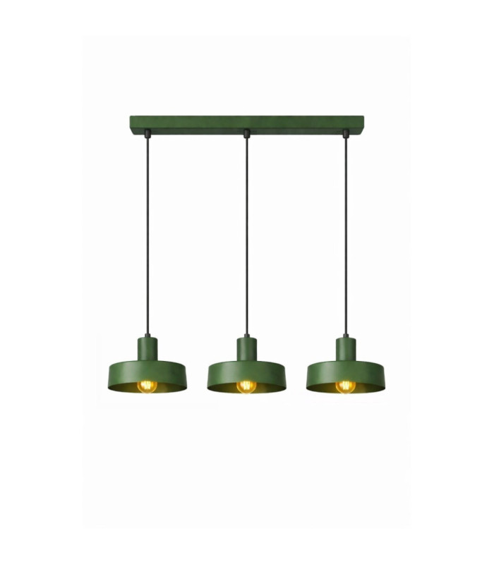 Velyo Bar Pendant Ceiling Light Green 3x E27-2