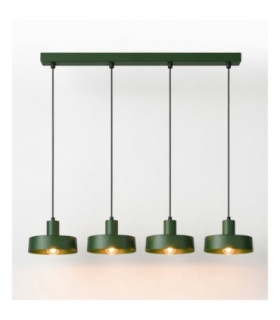 Velyo Bar Pendant Ceiling Light Green 4x E27-2